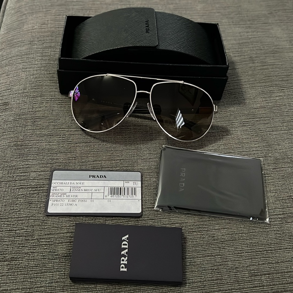 Prada Occhiali Da Sole Frames Silver NWT